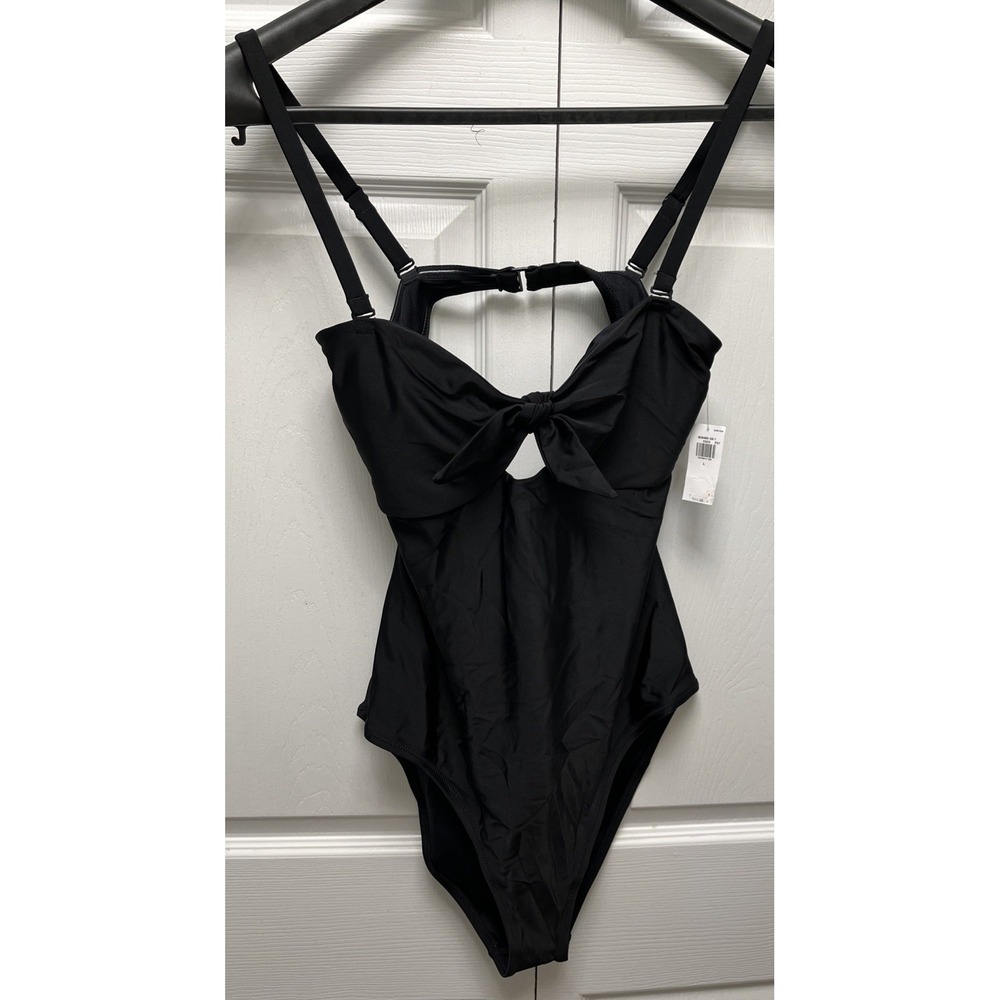 Old Navy Black One-Piece Swimsuit with Front Tie